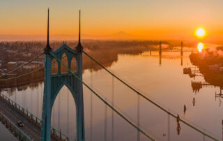 St Johns Bridge at sunset