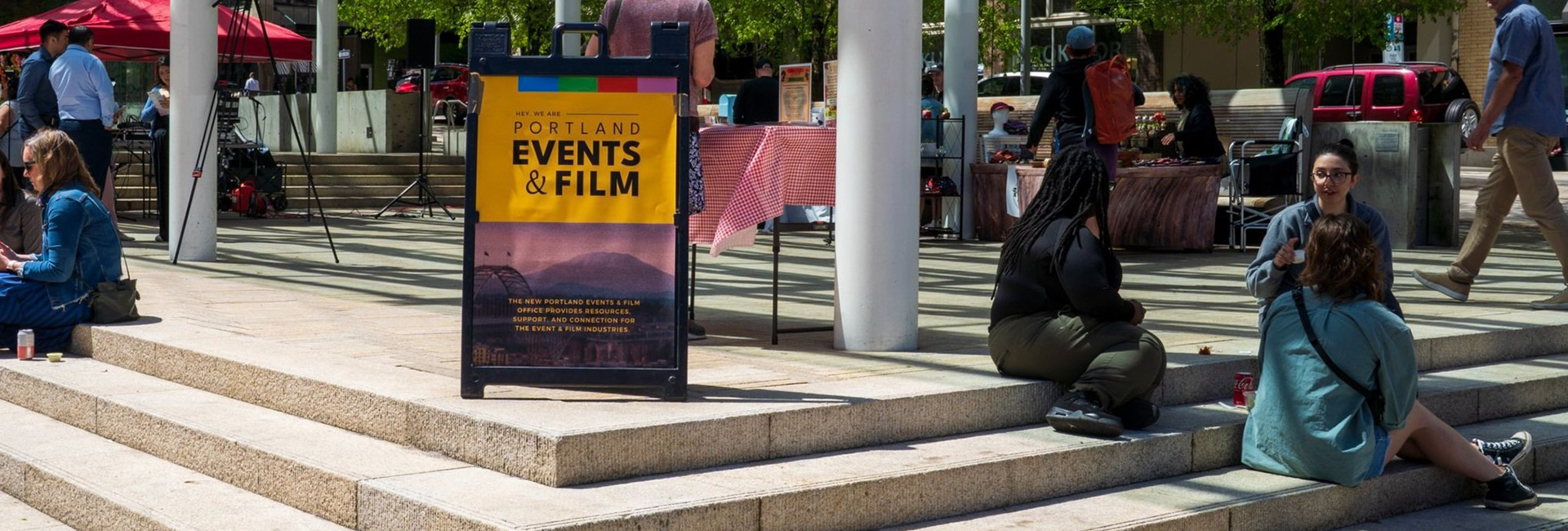 People attending a Portland Events & Film event