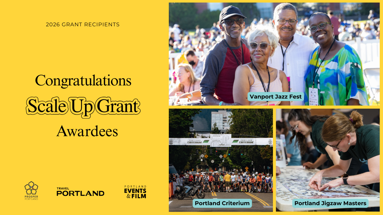 2026 Grant Recipients - Congratulations Scale Up Grant Awardees (Vanport Jazz Festival, Portland Criterium, Portland Jigsaw Masters)